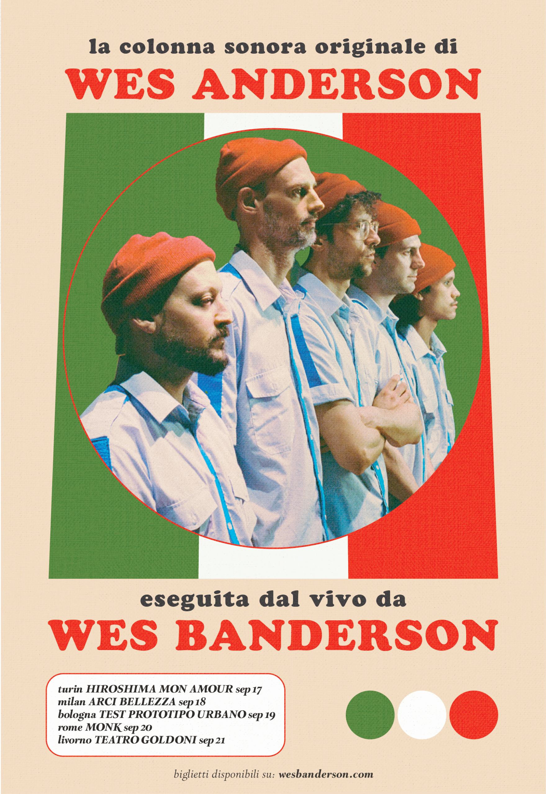 Wes Banderon 2026 Italy Tour Poster